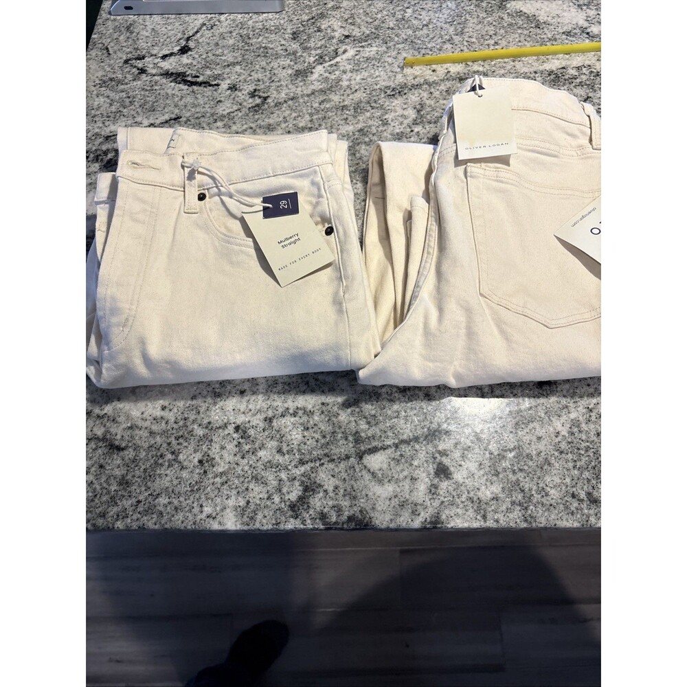 Oliver Logan Ivory Mulberry Straight Sz 29 New 2 Pairs